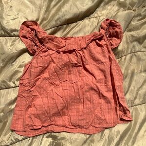 a.n.a Pink Smocked Ruffled Blouse